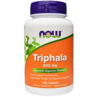 Трифала, Triphala, Now Foods, 500 мг, 120 таблеток