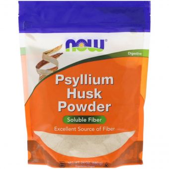 Подорожник, порошок з лушпиння насіння, Psyllium Husk Powder, Now Foods, 680 г (1,5 фунта)