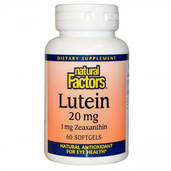 Лютеїн 20 мг, Lutein, Natural Factors, 60 желатинових капсул