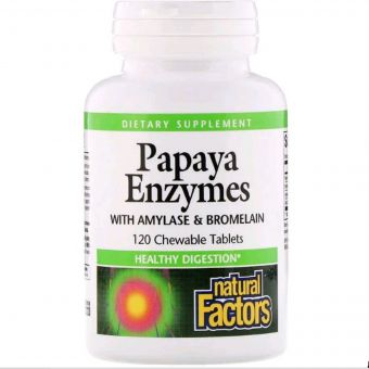 Ензими Папайї, Papaya Enzymes, Natural Factors, 120 Таблеток