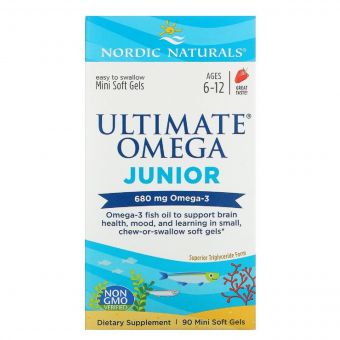 Риб&apos;ячий Жир Для Підлітків, Ultimate Omega Junior, Nordic Naturals, 680 мг, 90 гелеві Капсул