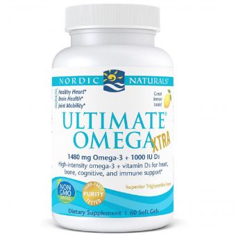 Риб&apos;ячий Жир, Смак Лимона, Nordic Naturals, Ultimate Omega, Lemon, 1000 мг, 60 капсул