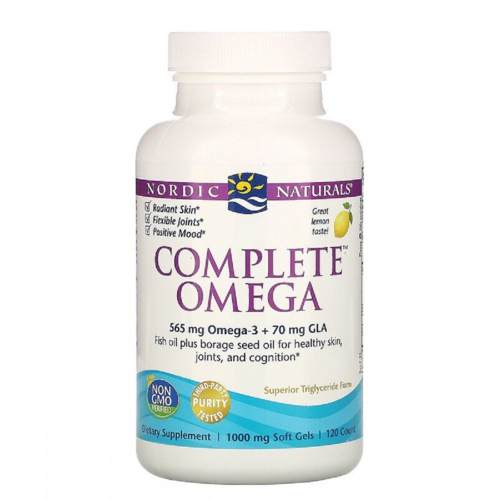 Омега Комплекс з лимоном, Complete Omega, Lemon, Nordic Naturals, 1000 мг, 120 Гелевих Капсул