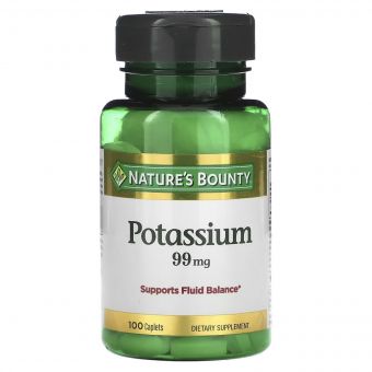 Калій, 99 мг, Potassium, Nature's Bounty, 100 каплет
