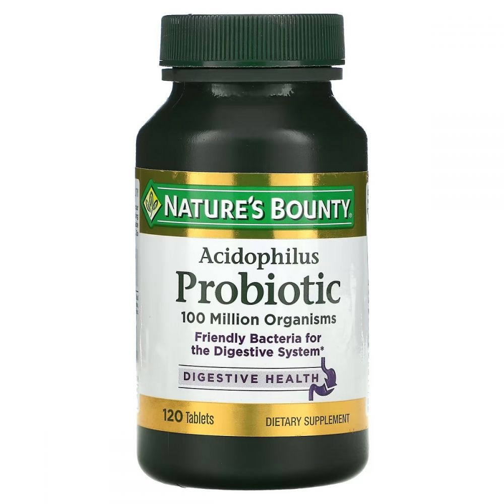 Пробіотик з ацидофільними лактобактеріями, Acidophilus Probiotic, Nature's Bounty, 120 таблеток