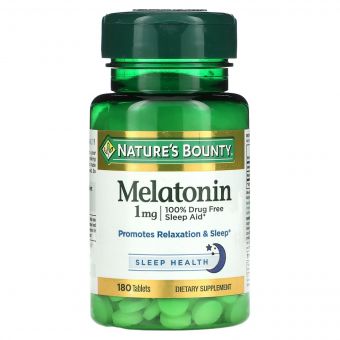 Мелатонін, 1 мг, Melatonin, Nature's Bounty, 180 таблеток