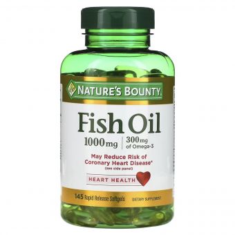 Риб'ячий жир, 1000 мг, Fish Oil, Nature's Bounty, 145 гелевих капсул