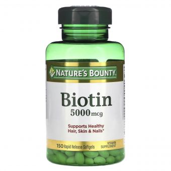 Біотин швидкого вивільнення, 5000 мкг, Biotin, Nature's Bounty, 150 гелевих капсул