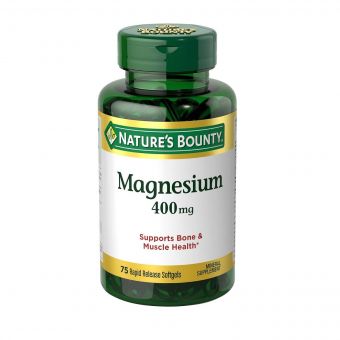 Магній, 400 мг, Magnesium, Nature's Bounty, 75 гелевих капсул