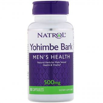 Йохимбе, Yohimbe Bark, Natrol, 500 мг, 90 капсул