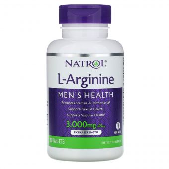 L-Аргінін, 3000 мг, Natrol, 90 таблеток