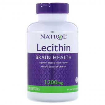Лецитин 1200 мг, Lecithin, Natrol, 120 желатиновых капсул