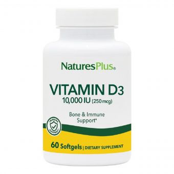 Вітамін D3, 10 000 МО, Nature&apos;s Plus, 60 гелевих капсул