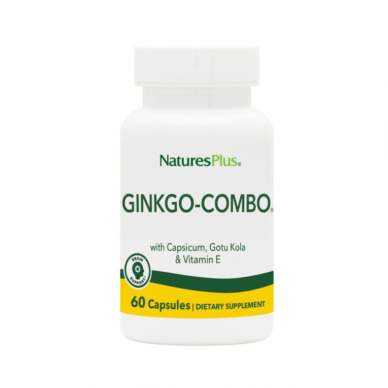 Гінкго білоба Комбо Комплекс, Ginkgo Biloba Complex Natures Plus, 60 вегетаріанських капсул