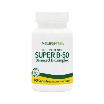 Супер В-Комплекс, В-50, Natures Plus, 60 вегетаріанських капсул