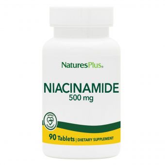 Нiацинамiд (В3), Niacinamide, 500 мг, Natures Plus, 90 таблеток