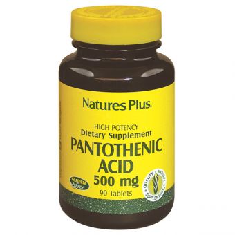 Пантотенова Кислота (В5) 500 мг, Natures Plus, 90 таблеток