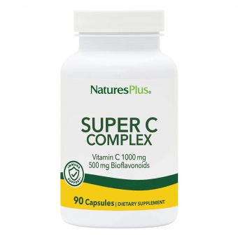 Супер Комплекс Вітаміну С 1000 мг, Біофлавоноїди 500 мг, Super C Complex, Nature&apos;s Plus, 90 капсул