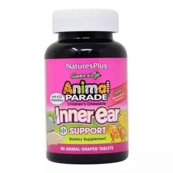 Комплекс для Підтримки Внутрішнього Вуха для Дітей, Смак Вишні, Animal Parade, Natures Plus, 90 жувальних таблеток