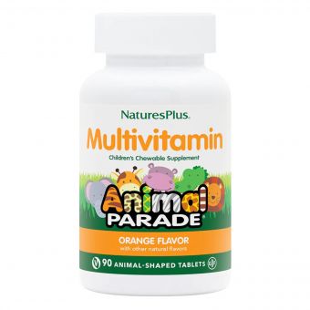 Дитячі Жувальні Мультівітаміни, Смак Апельсину, Source of Life, Animal Parade, Natures Plus, 90 жувальних таблеток