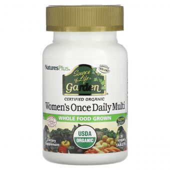 Органічні Щоденні Мультивітаміни для Жінок, Source of Life Garden, Natures Plus, 30 таблеток