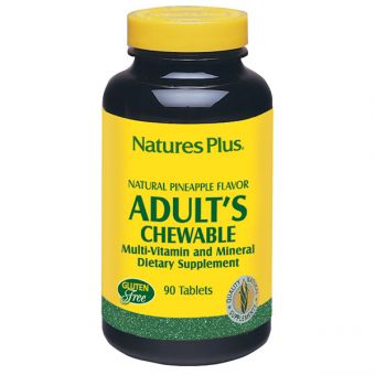 Жувальні Мультивітаміни для Дорослих, Смак Ананасу, Natures Plus, 90 жувальних таблеток
