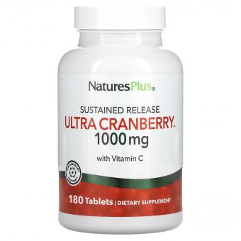 Ультра Журавлина 1000 мг, з уповільненим вивільненням, Ultra Cranberry, Natures Plus, 180 таблеток