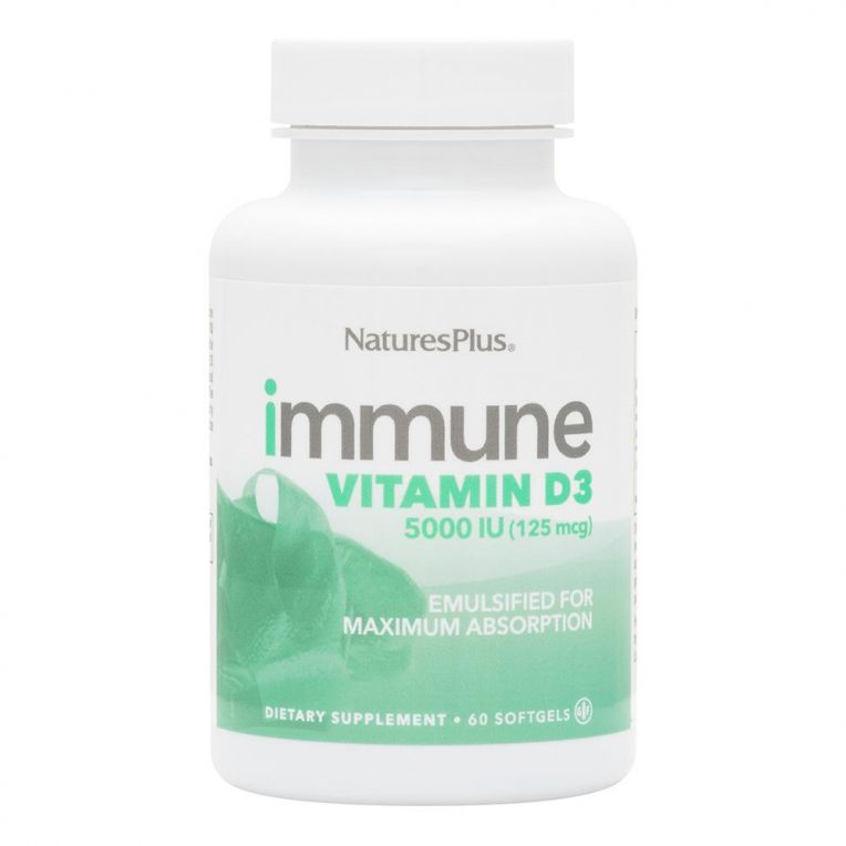 Вітамін D3 Для Імунітету, Natures Plus, 60 Желатинових Капсул