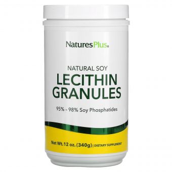 Соєвий Лецитин у Гранулах, Natural Soy Lecithin Granules, Natures Plus, 340 гр