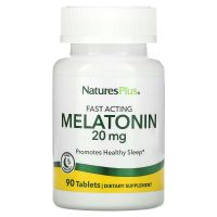 Мелатонін Швидкодіючий, 20 мг, Fast Acting Melatonin, Natures Plus, 90 таблеток