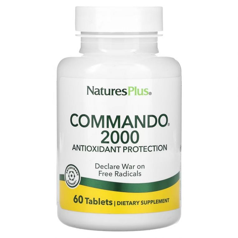Антиоксидантний захист, Commando 2000, Natures Plus, 60 таблеток
