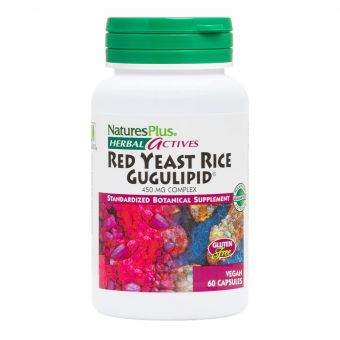 Червоний Дріжджовий Рис + Гуггулстерони, Herbal Actives, Natures Plus, 60 вегетаріанських капсул