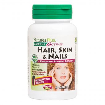 Рослинний Комплекс для Волосся, Шкіри та Нігтів, Herbal Actives, Natures Plus, 60 таблеток