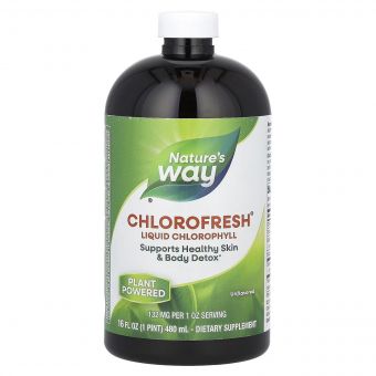 Рідкий Хлорофіл, Liquid Chlorophyll, Nature&apos;s Way, (НЕ ароматизований), 473 Мл