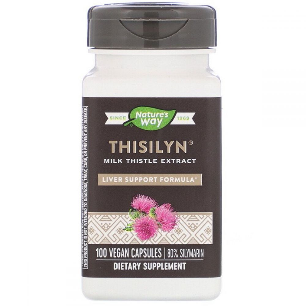 Розторопша Екстракт, Thisilyn, Milk Thistle, Liver Support Formula, Nature&apos;s Way, 100 вегетаріанських капсул