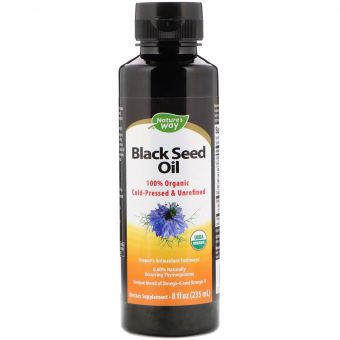 Органічне масло насіння чорного кмину, Nature&apos;s Way, Black Seed Oil, 235 мл