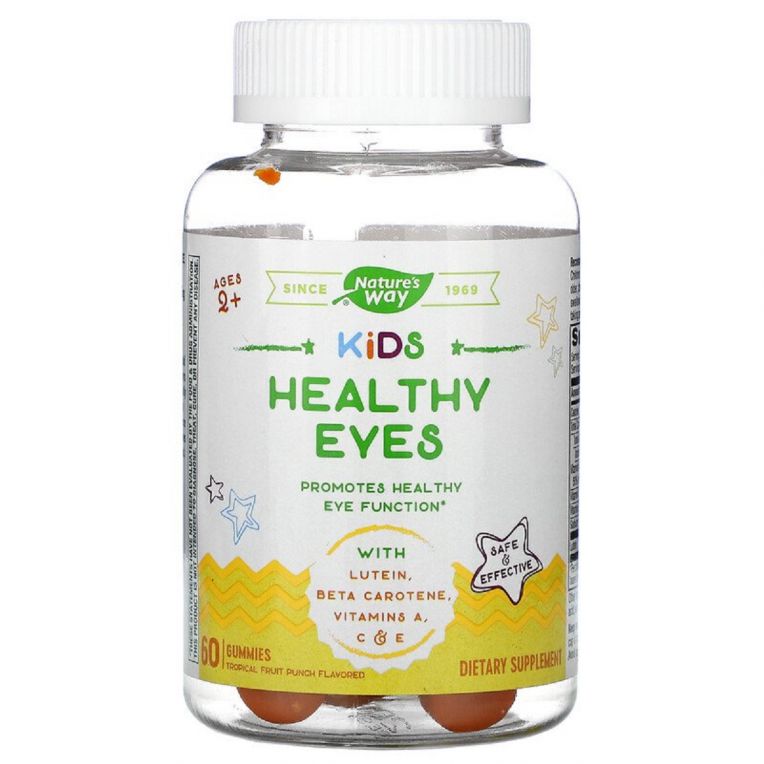 Здоров'я Зору для дітей віком від 2 років, смак тропічних фркутів, Healthy Eyes, Nature's Way, 60 жувальних цукерок