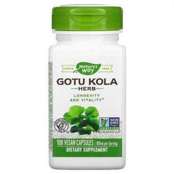 Готу Кола, 950 мг, Gotu Kola, Nature&apos;s Way, 100 вегетаріанських капсул