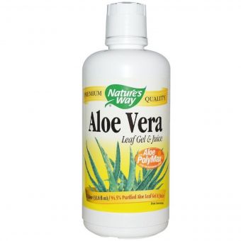 Алое вера, листовий гель і сік, Aloe Vera Leaf Gel & Juice, Nature&apos;s Way, 1000 мл