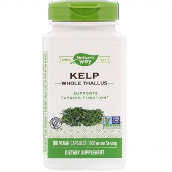 Ламінарія, Kelp, Nature&apos;s Way, 600 мг, 180 капсул