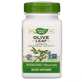 Оливкове Листя, Olive Leaves, Nature&apos;s Way, 1500 мг, 100 Капсул