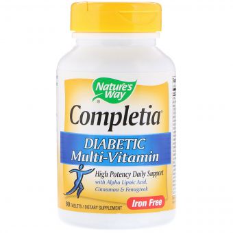 Мультивітаміни для Діабетиків, Diabetic Multi-Vitamin, Nature&apos;s Way, 90 таблеток