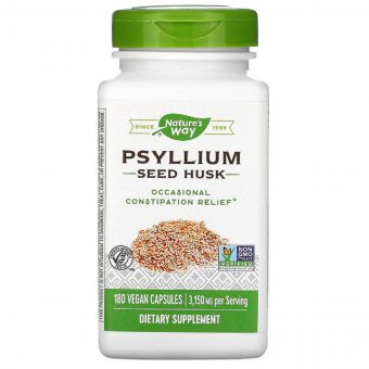 Подорожник (Псиліум), Psyllium, Husks, Nature&apos;s Way, 525 мг, 180 капсул
