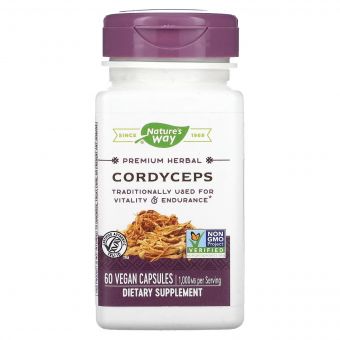 Кордіцепс, 500 мг, Cordyceps, Nature's Way, 60 вегетаріанських капсул