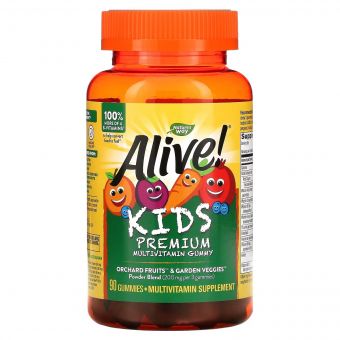 Мультивітаміни для Дітей, Alive, Nature&apos;s Way, Смак Винограду і Апельсину, 90 жувальних цукерок