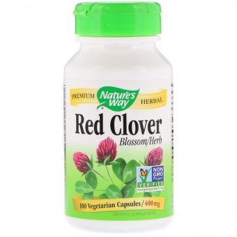 Червона Конюшина, Red Clover, Nature&apos;s Way, 400 мг, 100 Вегетаріанських Капсул