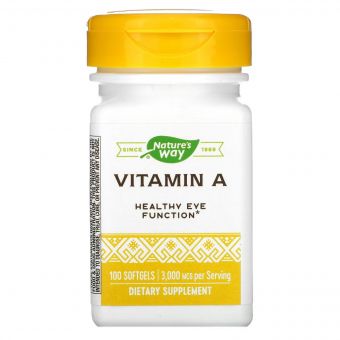 Вітамін А, 3000 мкг, Vitamin A, Nature's Way, 100 желатинових капсул