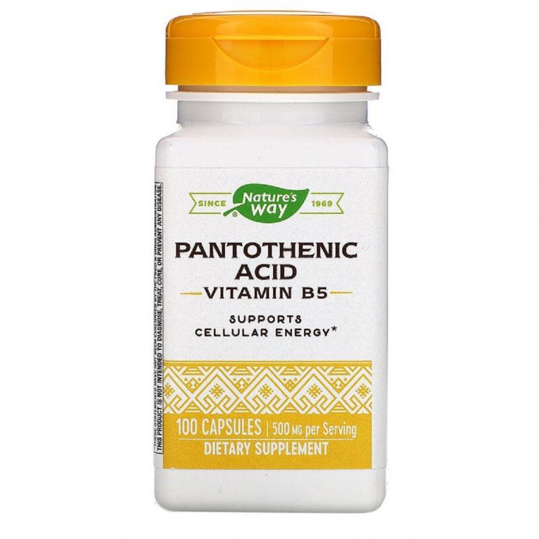 Пантотенова кислота, Pantothenic Acid, Nature&apos;s Way, 250 мг, 100 капсул