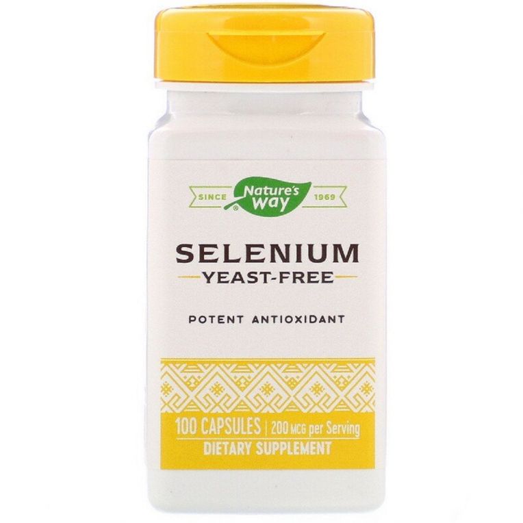 Селен, Selenium, 200 мкг, Nature&apos;s Way, 100 капсул