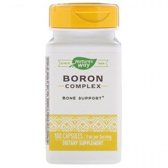 Бор, 3 мг, Boron Complex, Nature&apos;s Way, 100 капсул